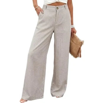 🔥 BESTSELLER | 6PCS $23.99 | Women’s Casual High Waist Linen Wide Leg Trousers