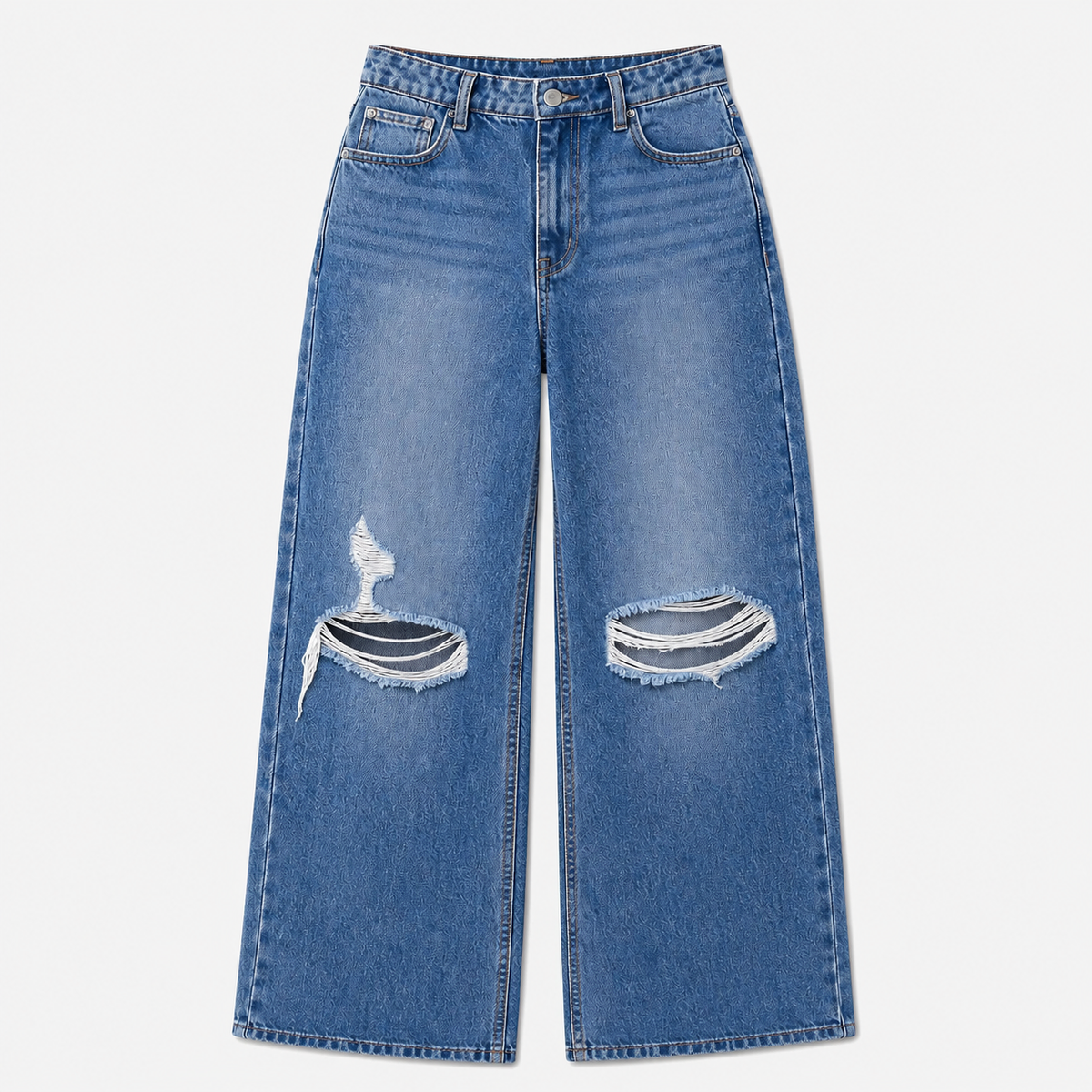 🔥 BESTSELLER | 8PCS $27.99 | Women's High Rise Ripped Wide Leg Jeans