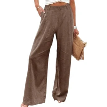 🔥 BESTSELLER | 6PCS $23.99 | Women’s Casual High Waist Linen Wide Leg Trousers