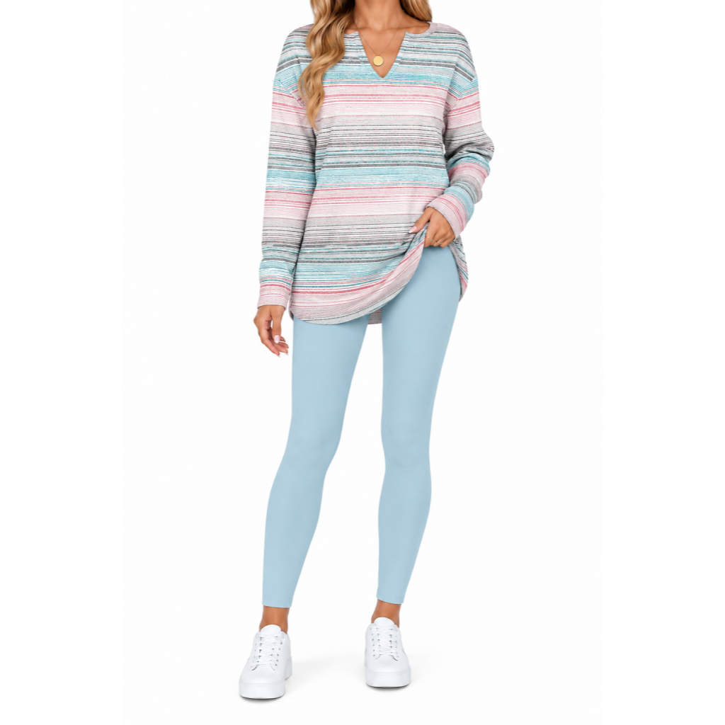 🔥 BESTSELLER | 8PCS $24.99 | Women's 2-Piece Lounge Set – Long Sleeve Top & Plaid Leggings