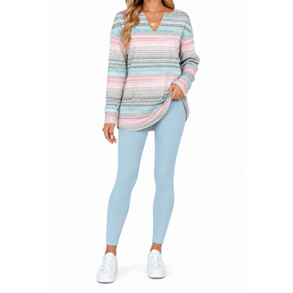 🔥 BESTSELLER | 8PCS $24.99 | Women's 2-Piece Lounge Set – Long Sleeve Top & Plaid Leggings
