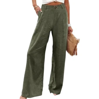 🔥 BESTSELLER | 6PCS $23.99 | Women’s Casual High Waist Linen Wide Leg Trousers