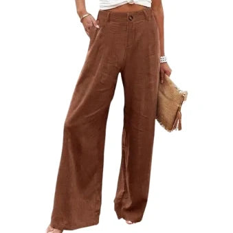 🔥 BESTSELLER | 6PCS $23.99 | Women’s Casual High Waist Linen Wide Leg Trousers