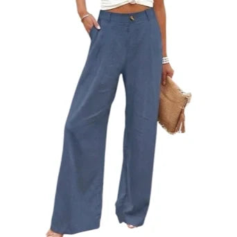 🔥 BESTSELLER | 6PCS $23.99 | Women’s Casual High Waist Linen Wide Leg Trousers